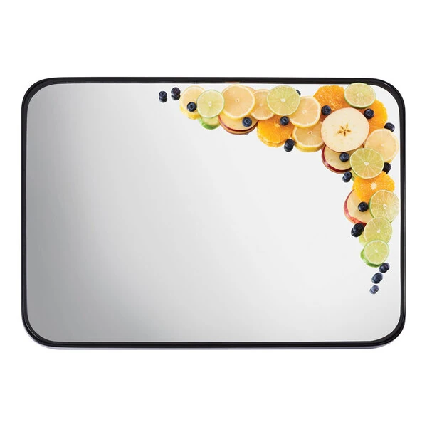 Cal-Mil RR243 24" x 18" Rectangular Mirror Tray with Raised Black Rim