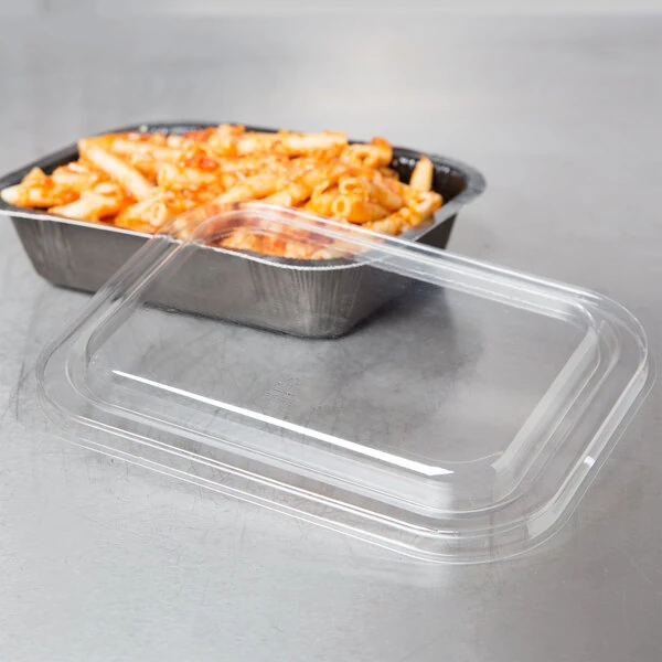 Solut 00049 6 3/4" x 5" Clear PET Smooth Wall Lid for Small Rectangle Tray - 300/Case