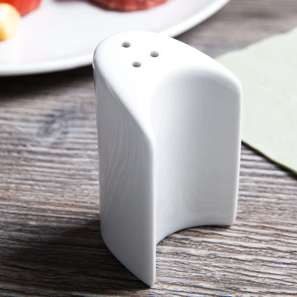Tuxton GZP-733 TuxTrendz 2.875 oz. Porcelain White China Pepper Shaker - 12/Case