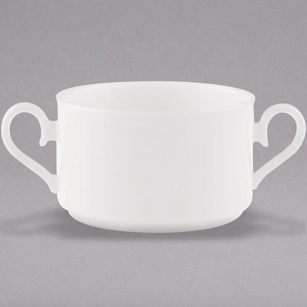 Villeroy & Boch 16-3272-2513 Stella Hotel 10.25 oz. White Bone Porcelain Stackable Bouillon Cup - 6/Case