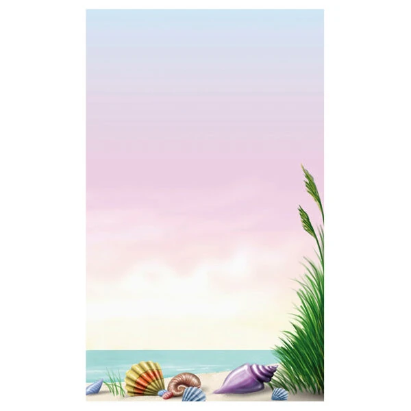 Choice 8 1/2" x 14" Menu Paper - Seafood Themed Coral Design Right Insert - 100/Pack