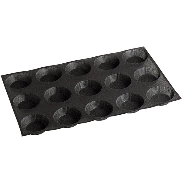 Sasa Demarle Flexipan Air® SF-01674 Silicone 15 Compartment Tartlet Mold - 3 3/4 inch x 3 3/4 inch x 1 inch Cavities