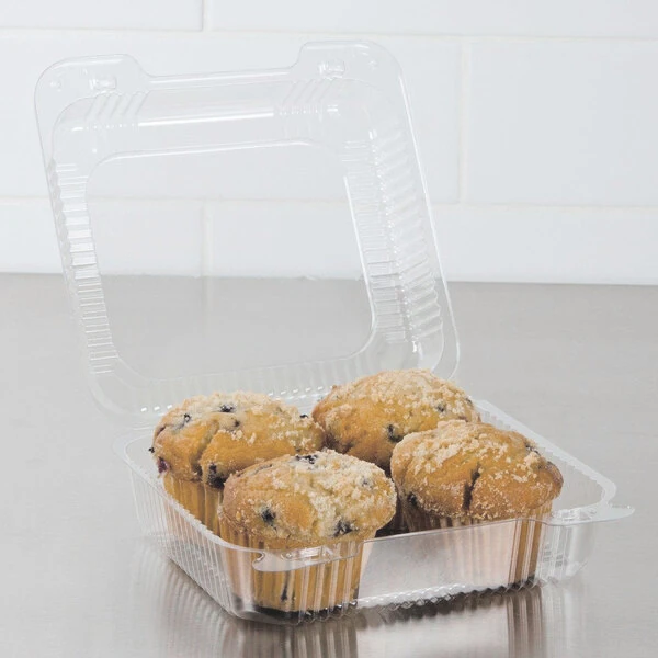 Dart C55UT1 StayLock® 9" x 8 5/8" x 3" Clear Hinged Plastic Large Container - 200/Case
