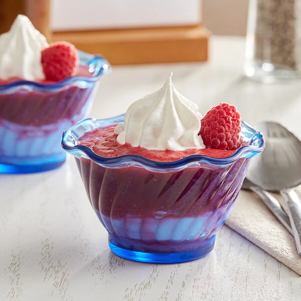 Choice 5 oz. Blue Plastic Dessert Dish - 12/Pack