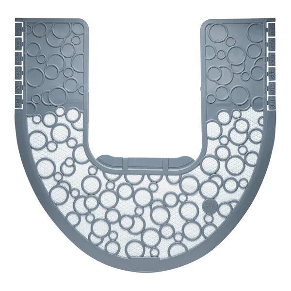 Fresh Products P-Shield FCM-F-000I006M-GRY Gray / White Disposable Toilet Floor Mat - 6/Case