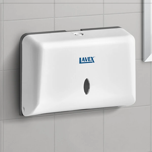 Lavex White Mini C-Fold / Multifold Paper Towel Dispenser