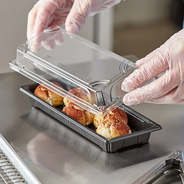 Choice 3 1/2" x 8 1/2" Long Food Container with Lid - 50/Pack