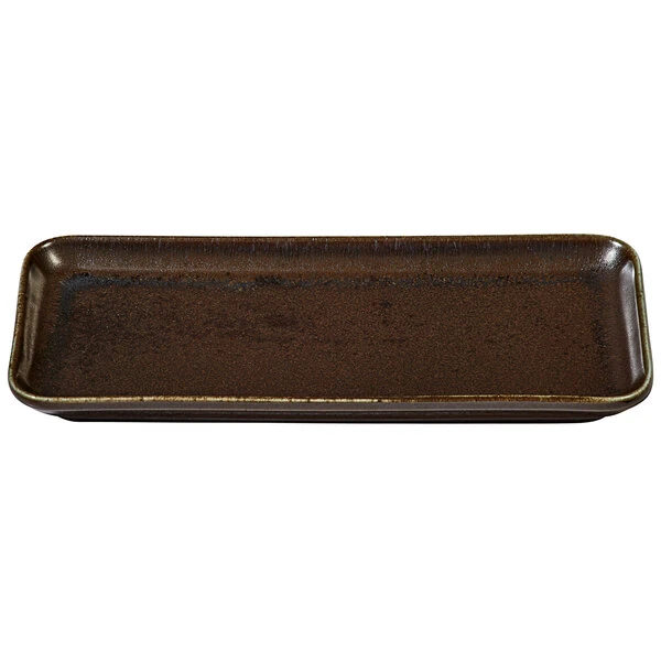 Bon Chef Tavola Eros 10 1/2" x 5" Rectangular Porcelain Platter - 12/Case