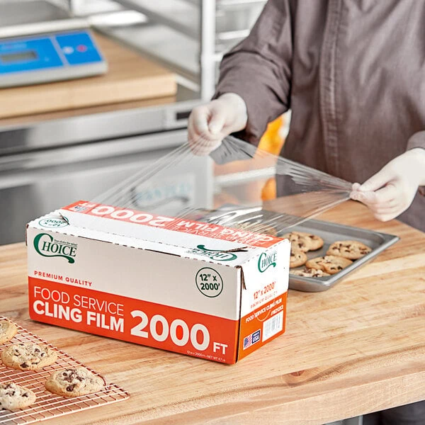 Choice 12" x 2000' Foodservice Film with Serrated Cutter - 2/Case