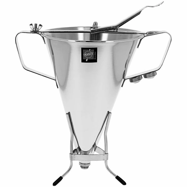 de Buyer Kwik Max 3.5 Qt. (112 oz.) 8" Stainless Steel Piston Funnel with 3 Tips 3354.52