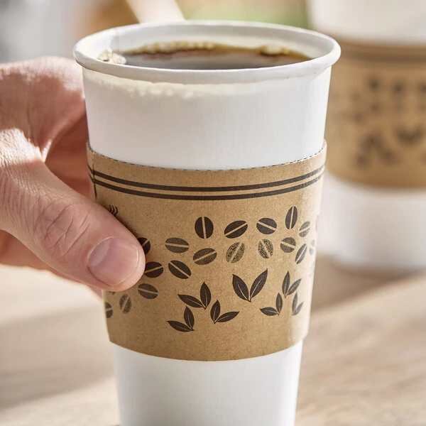 Choice 10-20 oz. Coffee Bean Coffee Cup Sleeve - 50/Pack