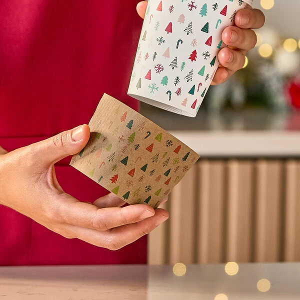 Choice 10-20 oz. Modern Christmas Coffee Cup Sleeve - 1,200/Case