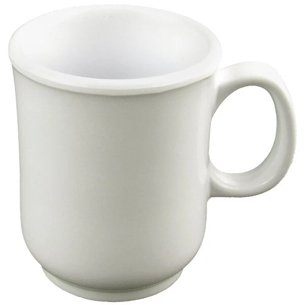 Thunder Group ML901W Nustone White Melamine Mug 8 oz. - 12/Pack