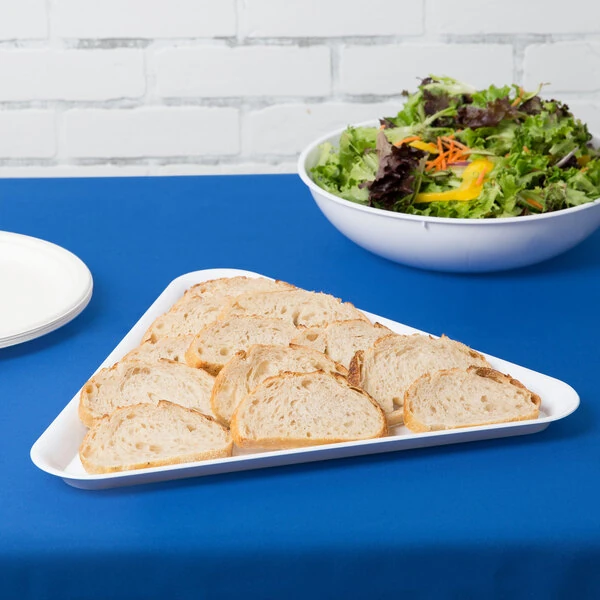Fineline 3561-WH Platter Pleasers 16" White Plastic Triangular Tray - 20/Case