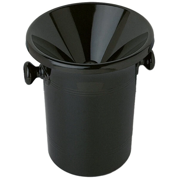 Franmara 9055SET Customizable 4 Qt. Black Acrylic Wine Tasting Spittoon
