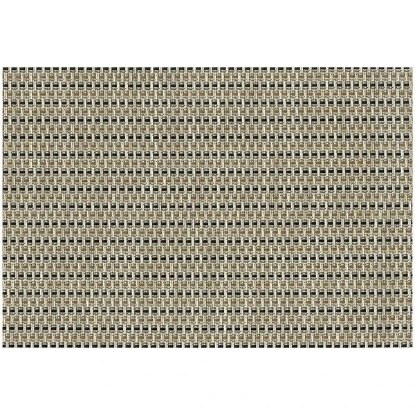 RITZ® 64901 19" x 13" Tan / Black Open Basketweave PVC Coated Placemat - 12/Pack