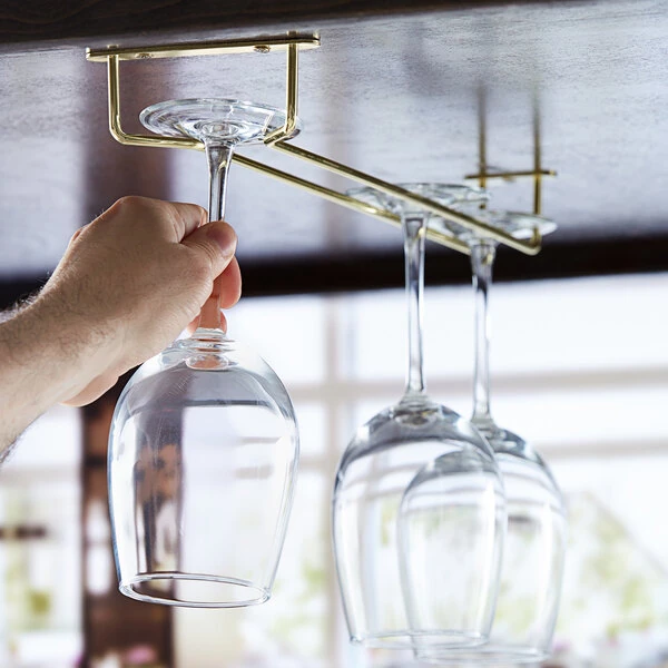 Regency 16" Brass Plated Glass Hanger Rack