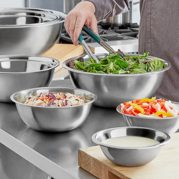 Choice Standard Stainless Steel Mixing Bowl Set - 10/Set