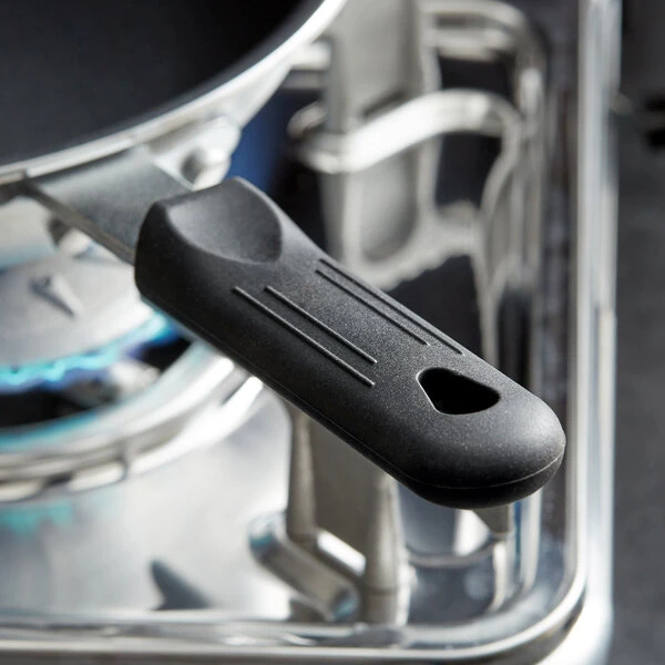 Choice Black Removable Silicone Pan Handle Sleeve for 7" and 8" Aluminum Fry Pans