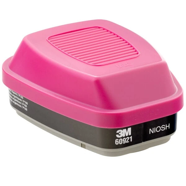 3M 60921 Magenta / Black P100 Organic Vapor Cartridge / Filter - 2/Pack