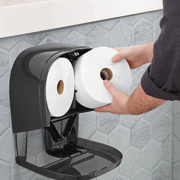 Tork Universal T10 3 1/2" x 4" 2-Ply 2000 Sheet High Capacity Toilet Paper Roll with Opticore - 12/Case