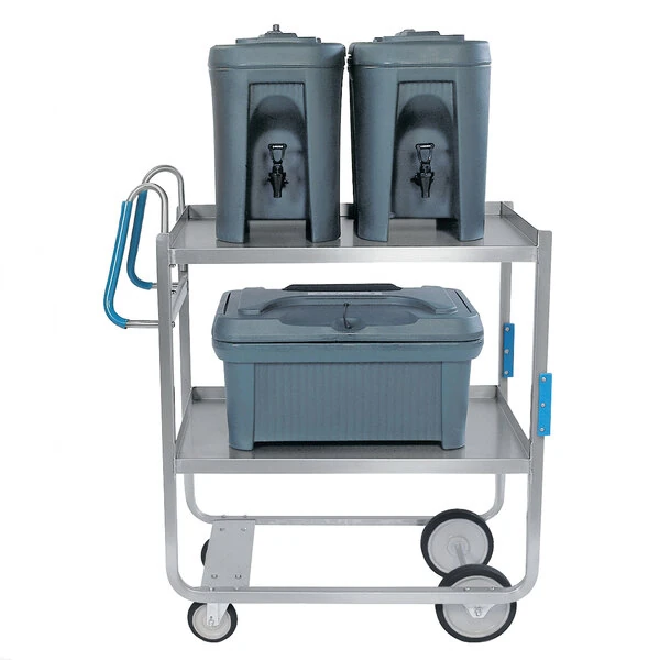 Lakeside 7120 Heavy-Duty Stainless Steel Two Shelf Ergo-One System Utility Cart - 41 3/8" x 21 5/8" x 46 3/4"