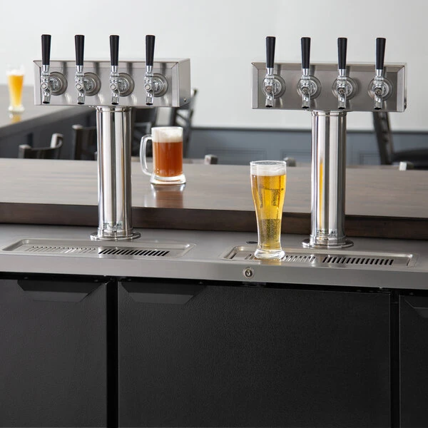 Beverage-Air DD78HC-1-B-ALT-144-WINE (2) Four Tap Kegerator Wine Dispenser with Right Side Compressor - Black, (4) 1/2 Keg Capacity