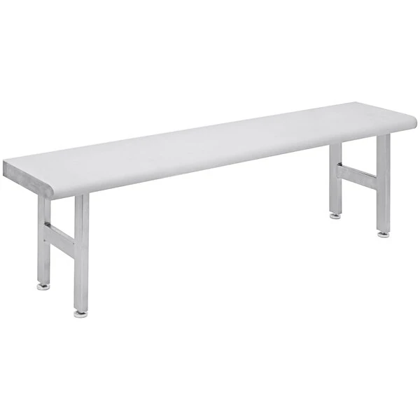 BenchPro 12" x 48" Four Leg Round Front Edge Stainless Steel Gowning Bench SGBHR1248