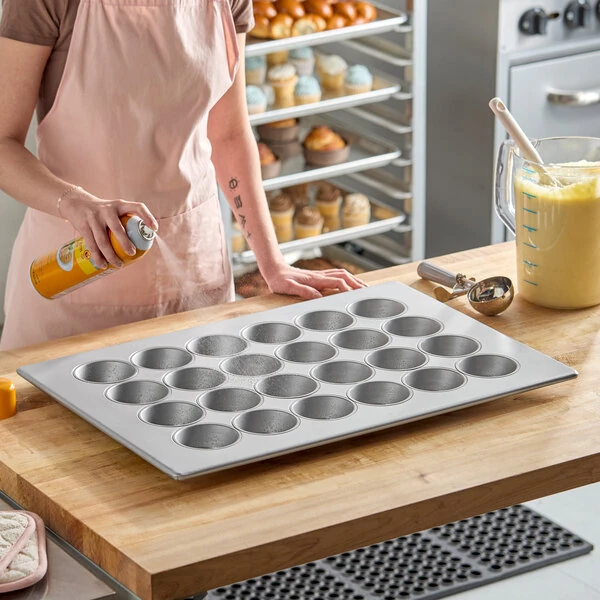 Baker's Lane 24 Cup 5 oz. Glazed Aluminized Steel Jumbo Muffin / Cupcake Pan - 26 inch x 18 inch