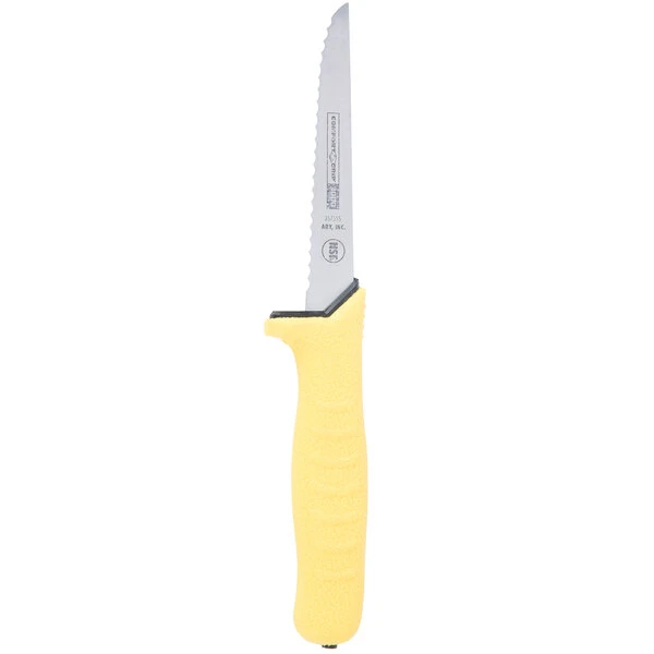 ARY VacMaster 35755SY 5" Serrated Edge Utility Knife with Soft Yellow Handle