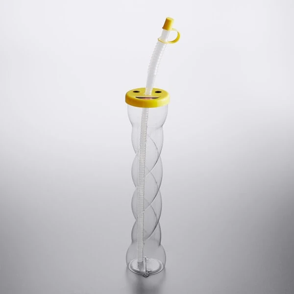 12 oz. Twisted Kiddie Yarder with Emoji Topper Lid and Straw - 72/Case