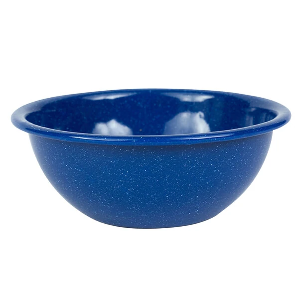 Crow Canyon Home K17MBU Stinson 20 oz. Medium Blue Speckle Enamelware Bowl