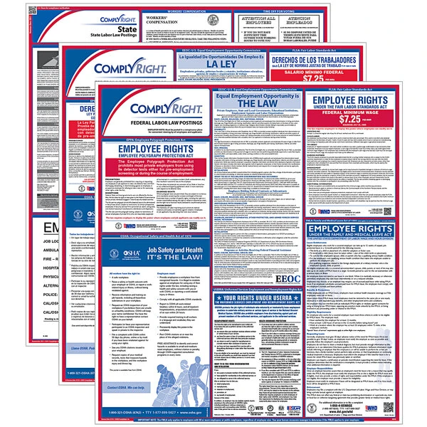 ComplyRight Bilingual Federal / English State 1 Year Labor Law Poster Service - Connecticut, Hotel / Restaurant U1200CBOCT08
