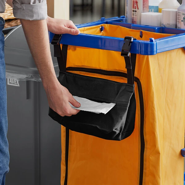 Lavex Black Single Pocket Trash Bag Dispenser
