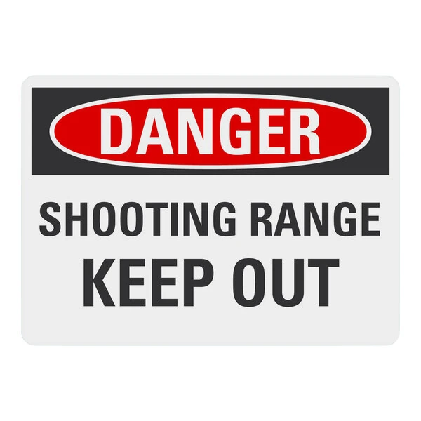 Lavex 14" x 10" Non-Reflective Aluminum "Danger / Shooting Range / Keep Out" Safety Sign