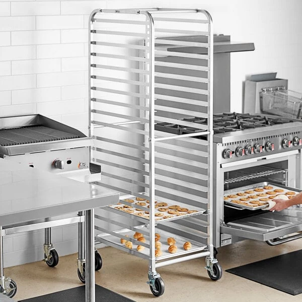 Regency 20 Pan End Load Bun / Sheet Pan Rack with Non-Marking Casters - Unassembled