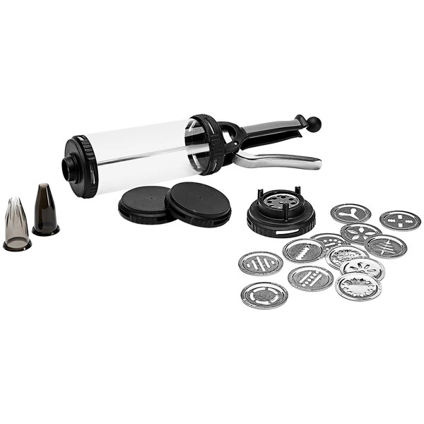 de Buyer Le Tube Pastry Press and Dispenser with 2 Tips and 13 Discs 3358.01