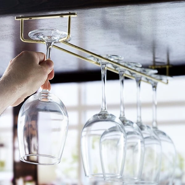Regency 24" Brass Plated Glass Hanger Rack