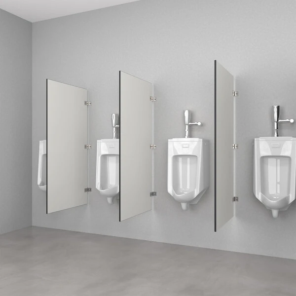 Hadrian Solutions 24" x 48" Dove Gray Phenolic Urinal Partition