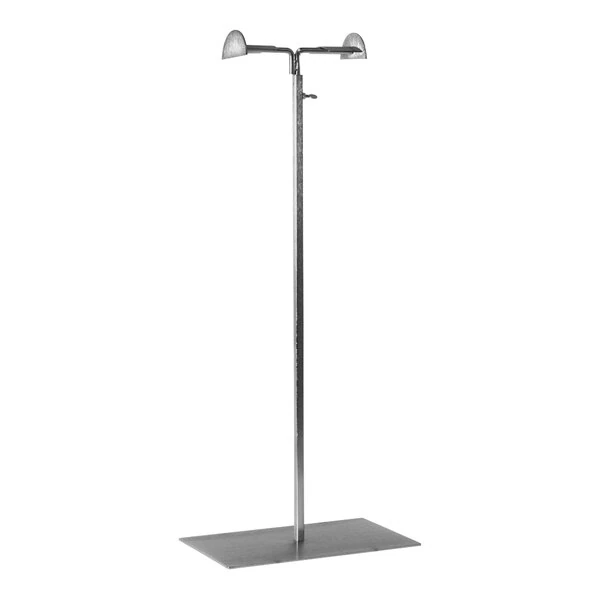 6" x 9 3/4" x 31" Chrome-Brushed Steel Adjustable-Height Double-Sided Countertop Purse Display Rack - 2/Case