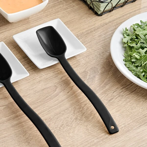 Cambro SPO10CW 0.75 oz. Black Camwear® Solid Salad Bar / Buffet Spoon
