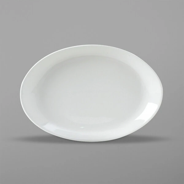 Tuxton ALH-111W Alaska 11 1/8" x 7 1/2" Bright White Wing Platter - 12/Case