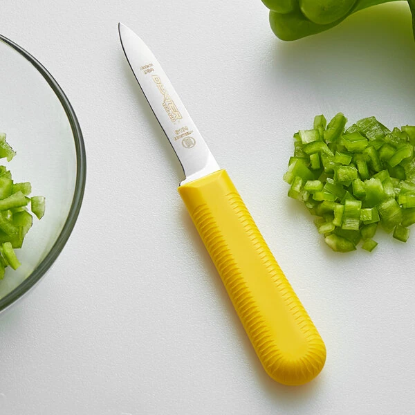 Dexter-Russell 15303Y Sani-Safe 3 1/4" Yellow Cook's Style Paring Knife