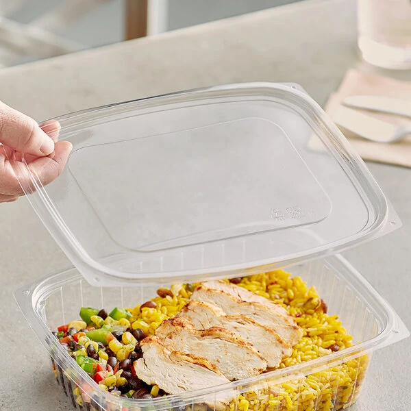 World Centric Clear PLA Lid for 48, 64 oz. Deli Containers - 400/Case