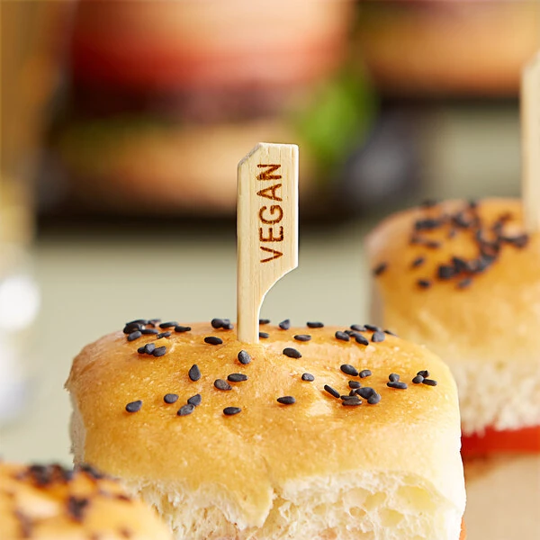 TableCraft BAMP35VG Vegan Pick / Food Marker - 100/Pack