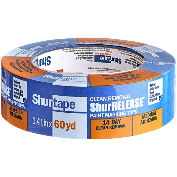 Shurtape ShurRelease CP 027 1.44" x 60 Yards Blue Premium Grade Painter's Tape 202879