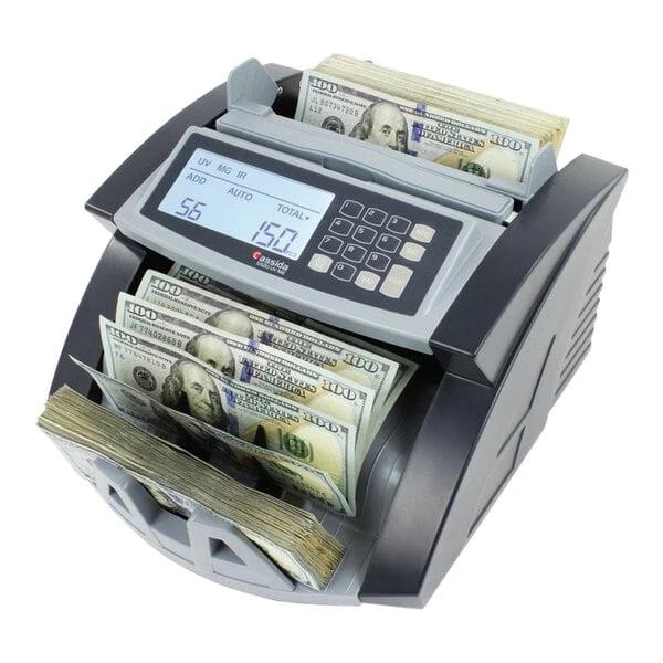 Cassida B-5520UM 1,300 Bill Per Minute 1-Pocket Back Loading Bill Counter with UV / Magnetic Counterfeit Detection