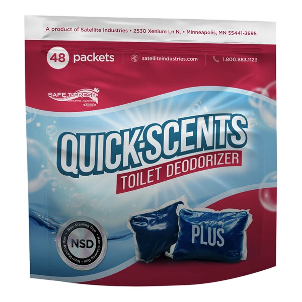Satellite QuickScents Plus 36661 Bubble Gum Scented Powder Packet Deodorizer for Portable Restrooms - 240/Case