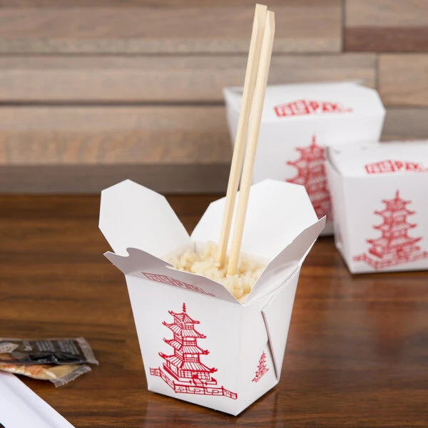 Fold-Pak 08MWPAGODM 8 oz. Pagoda Chinese / Asian Microwavable Paper Take-Out Container - 450/Case