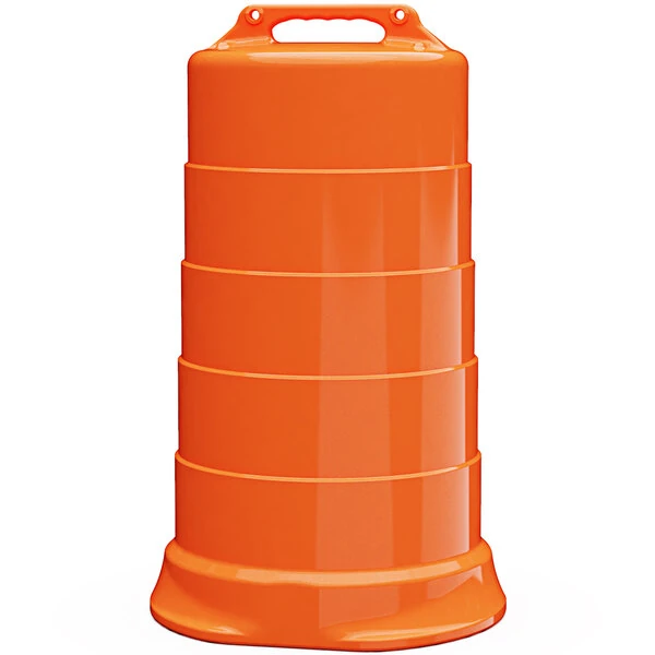 Plasticade® Commander 23 1/2" x 39 11/16" Orange High-Density Polyethylene Traffic Drum with No Sheeting Strips 456-HD-T